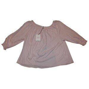 NWT Allude Carmen Shirt 3/4 Sleeves Pullover Pink Cotton Women's Size Medium